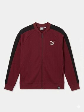 🇬🇪🍑Vintage Puma Burgundy & Black Zippered Track Jacket XLarge